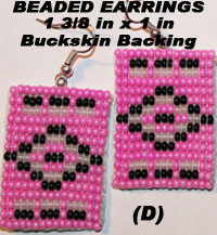 Beaded Earrings-Pink, Black & Grey-D