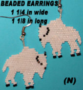 Beaded White Bison Earrings-N