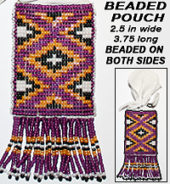 Beaded Buckskin Pouch-Purple
