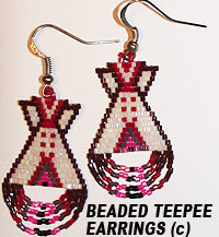 Beaded Teepee Earrings (c)