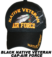 Native Veteran Black Air Force Cap