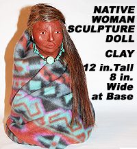Native American Sculpture Clay Doll