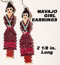 Beaded Navajo Girls Earrings
