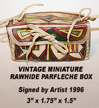 Vintage Miniature Rawhide Parfleche Box