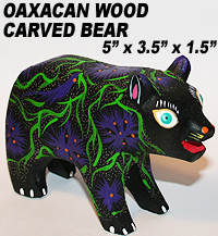 Oaxacan Wood Carved Bear