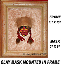 Native American Clay Mask in Frame