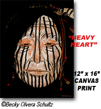 Canvas Print, Heavy Heart, Native American
