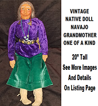 Vintage Native American Doll, Navajo Grandmother