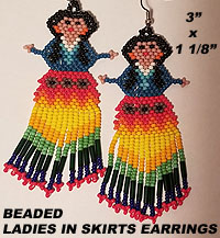 Beaded Ladies in Skirts Earrings