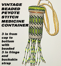 Native American Vintage Beaded Peyote Stitch Medicine Bottle