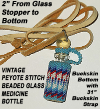 Vintage Beaded Peyote Stitch Glass Medicine Bottle