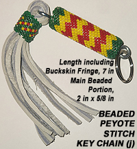 Peyote Stitch Keychain with Fringe - White — Singing Horse Trading Post