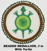 Beaded Medallion with Turtle