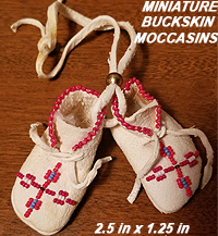Miniature Native American Buckskin Moccasins