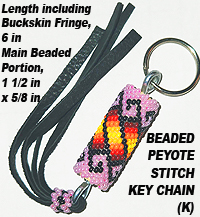 Native American Beaded Peyote Stitch Key Chain