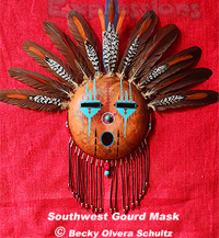 Large Southwestern Gourd Mask, ©Becky Olvera Schultz